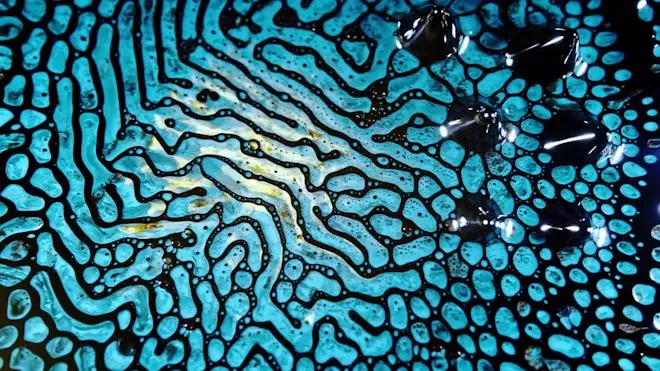 Abstracte visualisatie van vloeiende bewegingspaden door de dag